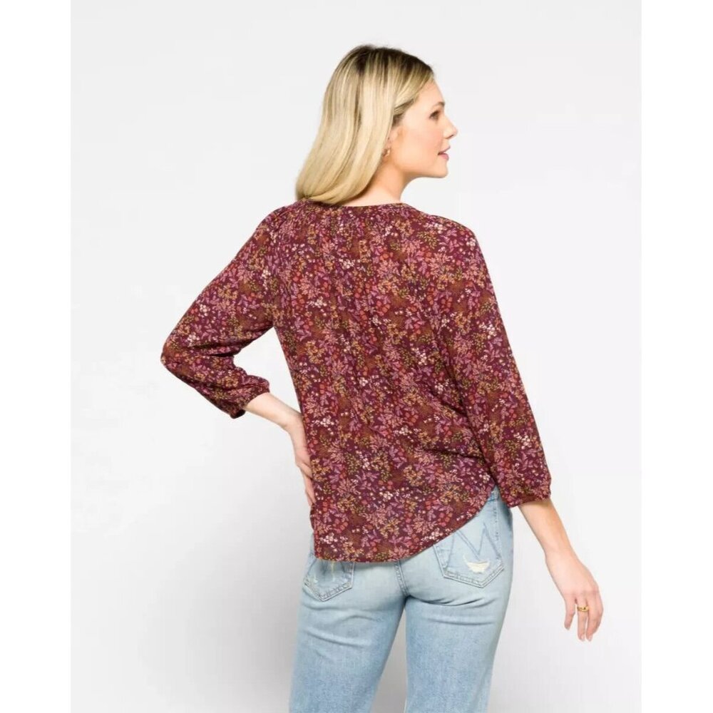 Mason & Belle Top Floral Print Bobby Embroidered Tie Detail NWT - Picture 3 of 12